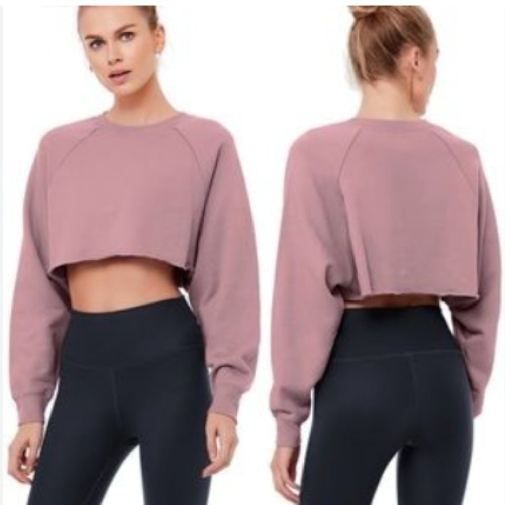 ALO YOGA Pink Double Take Pullover - Small